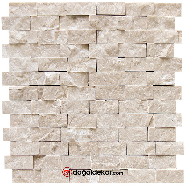 Patlatma Doğal Taş Mermer Krem Bej  23x48mm-DT1011